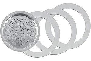 Tredoni 3 Rubber Seals/Rings+Filter -Replacement- Size 2 Cup Espresso Coffee Maker Moka Pot- 5.5cm (2 Cup)