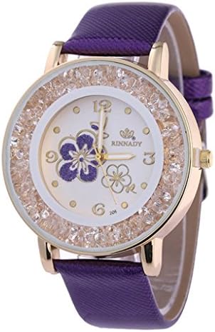 Women's Analogue Quartz Watch, Yesmile Alloy Rose Pattern Fashion &amp; Casuall Wrist Watch (Rose Pattern, Purple)