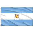 AhfuLife Argentina Flag 5ft x 3ft for 25th May Decorations, 1pcs Large Argentinian Flags - Double Side with Brass Eyelets for Football Party Decorations (Argentina, 150 x 90 cm - 1 Pcs)