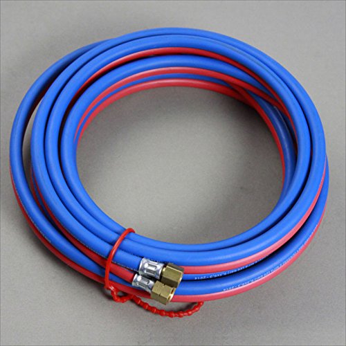 Autogenschlauch für Sauerstoff und Acetylen Gas Zwillingsschlauch 6,3x6,3 Länge 5 Meter montiert Neu