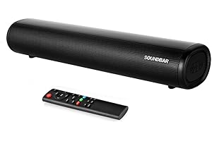 TKMARS Soundbar TV Mini Soundbar Bluetooth per TV con Subwoofer Wireless,Mini Casse per TV con Telecomando/Ingresso Ottico/HDMI/Coax/AUX/RCA/USB e kit di Montaggio a Parete