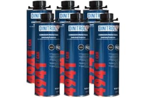 REJEL Dinitrol 4941 – Schwarzer Unterbodenwachs, 6 Dosen à 1 Liter (mit Sicherheits-Schraubdeckel)