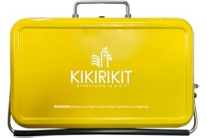 KIKIRIKIT EVERYTHING IN A KIT KIKIRIKIT - Barbacoa carbón - Barbacoa portátil carbón- Barbacoa Plegable - Kit Barbacoa - Accesorios Camper- Regalo Original - Regalos para Padres (Amarillo, Basic Kit)