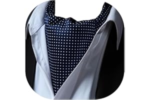HISDERN Ascot Uomo Foulard Elegante Cravatta Ascots a Pois da Matrimonio