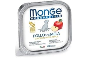 Monge Monoproteico Pollo con Mela Puppy Alimento Umido per Cani 12x150gr