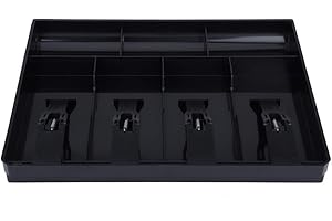 TYENAZA Vassoio per Contanti, Cassetto di Cassa a 7 Griglie Cassetto di Cassetto Porta Contanti con 4 Banconote e 3 Monete Rimovibile Cassettiera del Registratore di Cassa