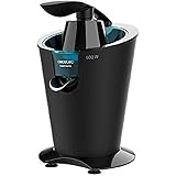 Cecotec EssentialVita PowerFresh 600, spremiagrumi elettrico nero, 600 W, filtro in acciaio inox, 2 coni staccabili, ugello a