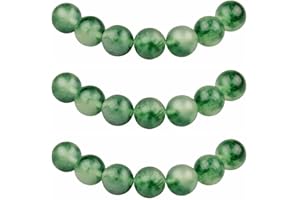 MJDCB Perlen zum Auffädeln 8mm 45 stück Grün Moose Jade Halbedelsteine Perlen mit Loch Natürliche Lose Runde Steinperlen für Herstellung Schmuck Armbänder Halsketten