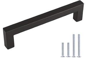 LONTAN Lot de 15 Poignee de Porte Interieur Poignée Cuisine Poignee de Meuble Cuisine Noir - LSJ12BK90 Poignées Noires Poignée Meuble Poignée Inox Poignée Entraxe 90mm