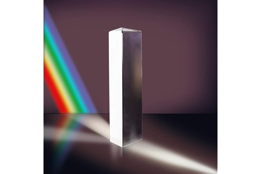 Adwikoso Crystal Optical Glass Triangular Photography Prism Prism Rainbow Spectrum Experiments Glass K9 Crystal with Cleaning Pouch (6 inch)