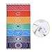 Produktbild Jeteven Regenbogen Strandtuch boho Yoga 7 Chakras Teppich Handtuch Tapisserie Badetuch Zigeuner Sonnenschutz Schal 150 * 75cm bunt (B)