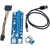 PCI-E Sata Cable USB 3.0 1x to16x PCI Extender Riser Card Sata to Usb Adapter with 6Pin Power Cable