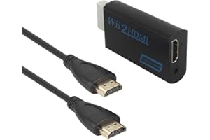 HERFAIR Wii to HDMI Adapter, Wii to HDMI Converter with 3ft HDMI Cable, 1080P/720p Wii HDMI Connector Video Connectors with 3.5mm Audio Output Compatible for All Wii Display Modes