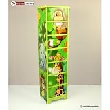 Homestyle4u Kinderkommode Kinderschrank Kinder Schrank Regal Dschungel +Schubladen