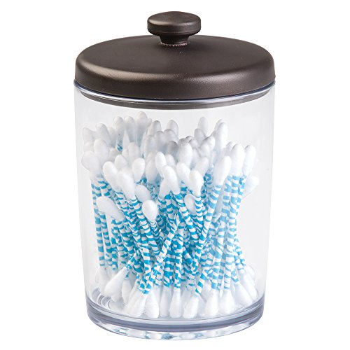 mDesign Wattedose – praktischer Behälter für Wattepads, Wattestäbchen und Wattebäusche – stilvoller Wattepadbehälter & Wattestäbchenbehälter – Material: beständiger Kunststoff - 5