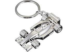 Rowwait Silver Racing Car Keyring, Perfect Fathers Day, Birthday, Christmas for Fans of Racing, 1 Pcs Sport F1 Keyring Key Chain, Key Ring Accessory Formula 1 Gifts for Boy or Men