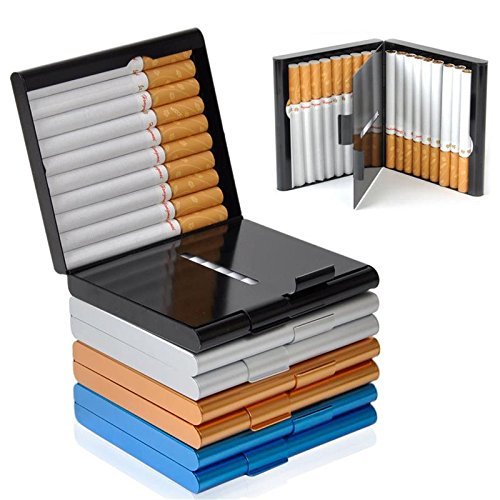 Cigarette Case Storage Holder Cigarette Case For 20 Cigarettes Double Sided Flip Open Pocket Cigarette Case Storage Container Gifts., black