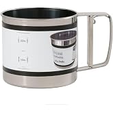 VIVALUXE Paslanmaz &Ccedil;elik Un ve Pudra Şekeri Eleği &ndash; Tek Elle Kullanılan Otomatik Elek, 3 Fincan Kapasiteli Flour Sifter, İnce