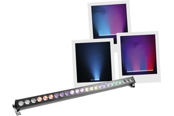 BoomToneDJ ColorPix Barre LED couleur 24x3W RGB de 1m. Eclairage de scène Noir Wash, Blinder, Ambiance lumineuse. Projecteur linéaire 24 LED. Pilotage DMX, Manuel, Automatique, Détection musicale.