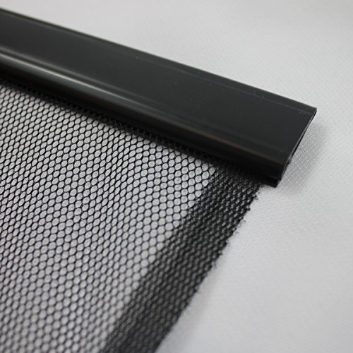 Insektenschutz Tür Vorhang 95 x 220 cm in anthrazit Fliegengitter aus Polyester Lamellen mit eingenähten Gewichten und selbstklebenden PVC Klemmleiste Fliegenvorhang - 6