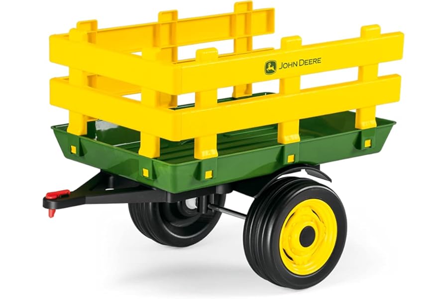 Peg Perego Children's John Deere Stake-Side Trailer, Green & Yellow