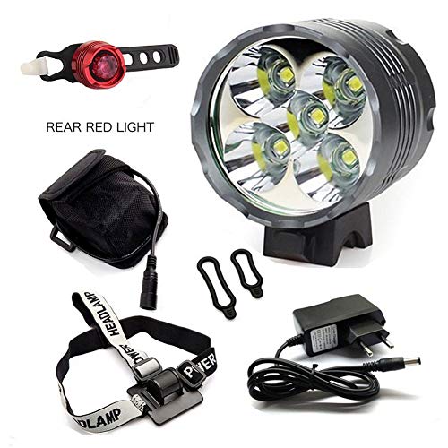 Jolliwin LED Lampe De Poche 4800Lm 5X Cree Xm-L T6 LED 4x18650 Vélo Lumière Étanche à l'eau