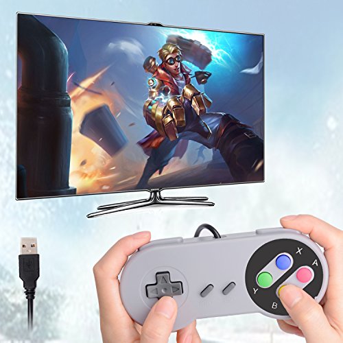 Rii GP100 SNES Retro USB Super Nintendo Controller  USB PC Controller  Raspberry Pi Controller for Windows PC   MAC   Raspberry Pi  2 Pack 