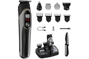 LYCHICO Beard Trimmer Men Rechargeable All-in-One Style Kit, Shaving Kit with 16-in-1 Trimmer for Beard, Nose & Ear, Body, Manscaping, Hair Clippers & More, Holiday Gifts for Men