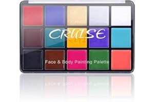 UCANBE Olejek do malowania twarzy, profesjonalna paleta do makijażu FX 15 kolorów – nietoksyczna hipoalergiczna bezpieczna farba do twarzy na Halloween, kostiumy cosplay, imprezy i festiwale