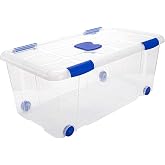 Acan Tradineur &ndash; Storage Box &ndash; Made of Plastic &ndash; Storage Box for Books, Clothes, Blankets &ndash; No. 7 &ndash; 30 x 73 x 41 cm &ndash; 61 L