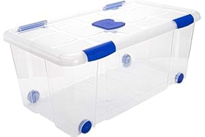 Acan Tradineur - Scatola di immagazzinaggio in plastica - Contenitore per giocattoli, libri, vestiti, coperte, n. 7 - 30 x 73 x 41 cm - 61 L