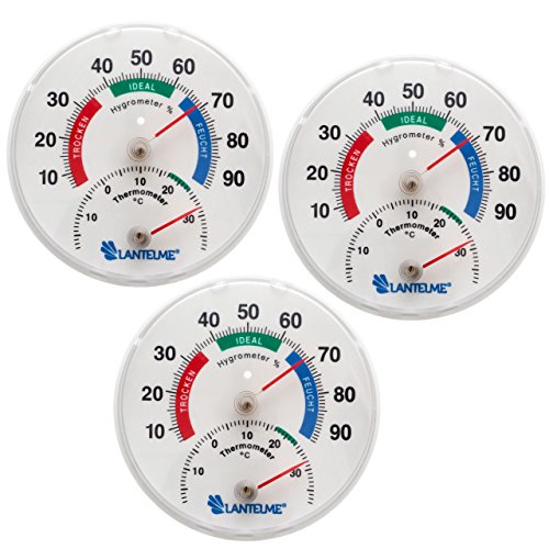 Lantelme 5976 Thermometer - Hygrometer 3 Stück Set - Analog und Bimetall