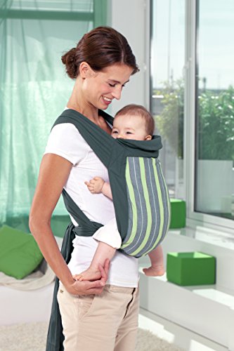 AMAZONAS AZ-5039305 Mei Tai tree Babytrage 33 x 45 cm, beidseitig verwendbar, 1 Seite grün, 1 Seite grün gestreift - 8