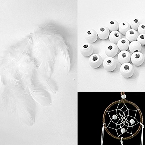 Mini Braun Kreis Weiße Feder Traumfänger Für Auto Hängen Dekor - 4