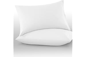 SUPER DREAMER GC GAVENO CAVAILIA Microfiber Pillow Cases 2 Pack - Plain Dyed Housewife Pillowcases - White - (74x48 cm)