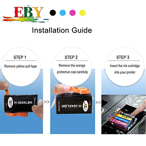 EBY Nueva sustituci  n para cartuchos de tinta 364 364XL Compatible para Photosmart 5510 5520 5522 6520 B8550 C5388 Officejet 4620  Deskjet 3070A  4 negro  2 cian  2 magenta  2 amarillo 