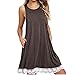 Produktbild Damen Kleider Sexy Frauen O Hals Casual Spitze Ärmelloses über Knie Kleid Loose Party Dress Von Xinan (M, Kaffee)