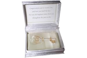 Parmy 18th and 21st Glass Key for Birthday Gift, Special Keepsake Present and as Decoration Accessories with a Sweet Note in Beautiful Box