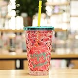 Satyam Kraft Fruit Frosty Mug Mason jar Valentine Gift Diwali Gifts for Family and Friends Valentine Mug Mugs for Friends Mug Anniversary Valentine Gift (Red)