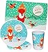 Produktbild 3 tlg. Set _ Teller & Platzdeckchen & Trinkbecher - " Fuchs - Hello Winter " - Speiseteller / Plätzchenteller - Keksteller / Melaminteller - mehrweg - für Erwachsene & Kinder - Plastikgeschirr / Plastikteller - Kinderteller - Kindergeschirr - Servierteller - Becher Kunststoffteller - bunt Geschirr / Esslerngeschirr - Unterteller / Platzteller - für Plätzchen Weihnachtsteller / Kerzenteller - Dekoteller - Gebäckteller