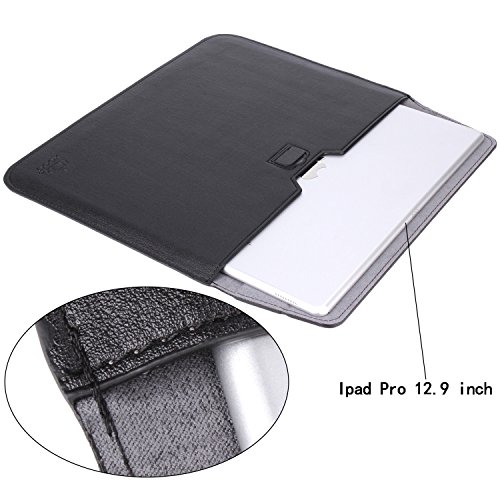 XGUO PU Ledertasche/ Hülle für MacBook Air 13.3 MacBook Pro Retina 13.3 zoll mit Halter Surface Pro 3/4 iPad Pro 12.9 Sleeve Hülle Tasche mit Ständer Erhöhung Schutzhülle(13.3 Zoll, Schwarz) - 5