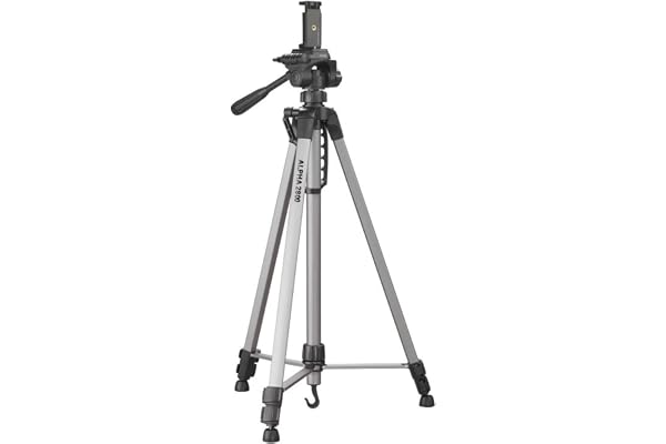 CULLMANN - 52129 - Alpha 2800 Trépied mobile avec support pour smartphone (184, 5 cm de hauteur, avec tête à 3 voies, 2 extensions) argenté