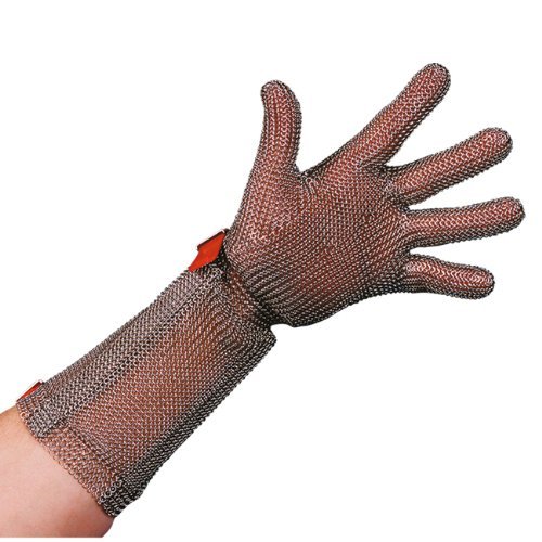 Stahlnetz Stechschutzhandschuh PROTEC 8 cm Stulpe, EN 1062, Größe L