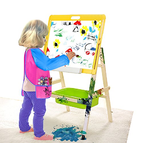 Kuuqa Malschürze Kunstkittel für Kinder Wasserdicht 3 geräumige Taschen - 5