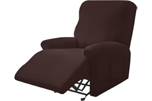 LEORATE eorate Reclining Chair Covers Stretch Armchair Covers with Pocket Decoration Spandex Fabric Recliner Sofa Slipcovers for Living Bedroom Home