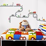 Decowall DW-1204 10 Fahrzeuge & Straßen Wandsticker Wandaufkleber Wandtattoo Kinderzimmer