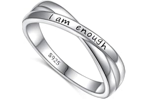 DAOCHONG 925 Sterling Silber Ich bin genug Ring für Frauen ， Inspirierender Motivationsring