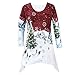 Produktbild Weihnachten Pullover Langarmshirt Heligen Damenmode Weihnachten Hemd Tunika Waldland Winter Szene Bluse Baggy Jumper Lose Top Oversized T-Shirt Winterpullover