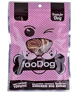 FooDog Chicken Big Sushi Dog Treats 100gms Pet Snack Dog Treat Dry Pet Food