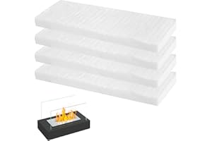 YGKYMVW Keramikwolle Für Bioethanol Kamin, 4 Stücke Keramikwolle für Bioethanol 30 * 10 * 2cm, Kaminofen Indoor Gel Ethanol Keramikschwamm für Bioethanol Brenner